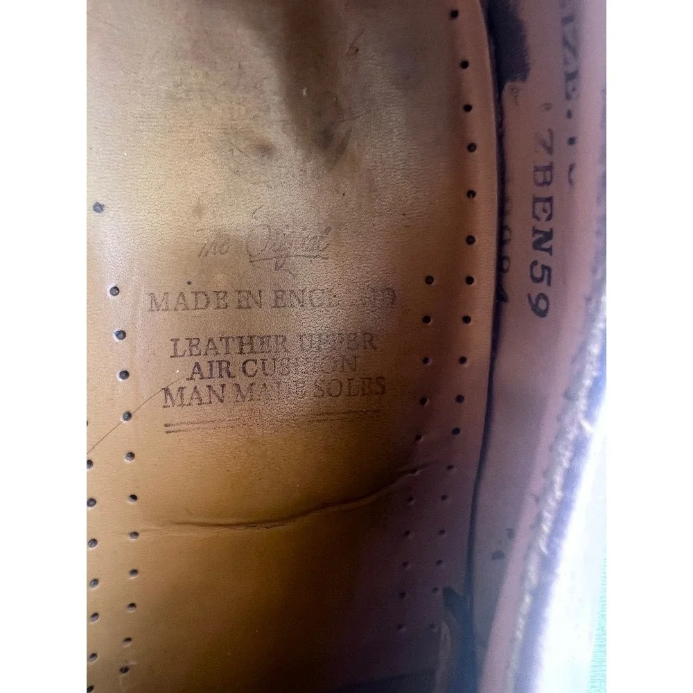 Dr Martens 7BEN59 Brown‎ Leather Oxford Shoes Made in England Mens 10 Lug Sole